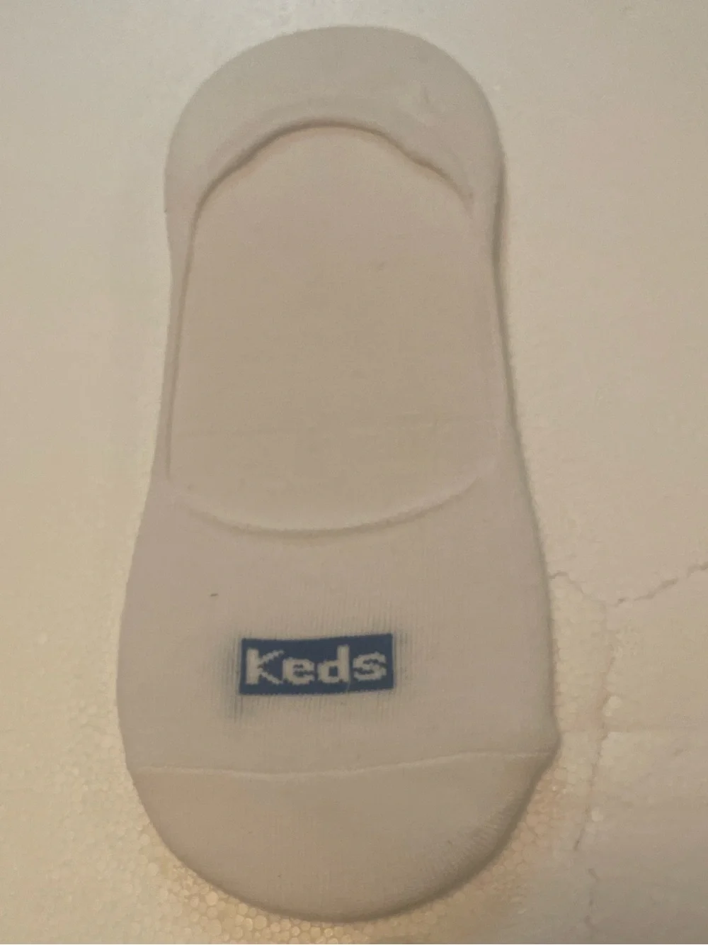 Keds White No-Show Liner with Blue Logo socks women’s 4-10